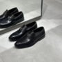 Brushed leather loafers